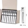 Cortaúñas de acero inoxidable con rotación de 360 grados, cortaúñas grande tipo trompeta, herramienta para manicura, cuchillo de manicura