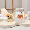 Enfeites de mesa preenchidos com óleo gato da sorte de areia movediça dourada chaveiro de acrílico criativo pingente de bolsa pequenos presentes atacado