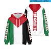 Sudadera con capucha y cremallera de manga corta 'Free Palestine Go Palestine'