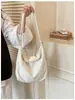 Bolso de Lona para Mujer, Gran Capacidad, Estilo Perezoso Vintage, Bolso Cruzado de Gran Capacidad, Versión Coreana, Estilo Artístico, Bolso de Hombro para Estudiante para Clase