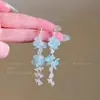 Pendientes de Borlas de Flor de Hada para Mujer, Diseño de Nicho de Verano, Estilo de Resort de Playa de Alta Gama, Pendientes Impresionantes para Mujer, Modernos