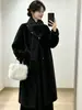 Nuevo suéter de punto de imitación de piel de visón de estilo largo para otoño e invierno, cárdigan de punto de color liso, bufanda de estilo coreano, prenda de abrigo desmontable