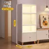 Estante de Livros de Chão Rack de Armazenamento Armário de Armazenamento para Sala de Estar em Casa Armário de Exibição à Prova de Poeira Armário de Grade Estante Simples