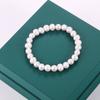 Joyería al por mayor 7mm casi redondo Barroco puesto suministro selección transmisión en vivo pulsera de perlas de agua dulce pulsera pulsera para mujer