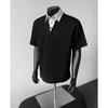 Camisa Masculina Manga Curta de Verão Gola Falsa de Duas Peças Peso Pesado Ajuste Limpo Sensação de Luxo Novo Estilo Bonito Camisa Polo T-shirt