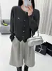 Cárdigan de punto de terciopelo de manga larga Andi para mujer, nuevo estilo otoño e invierno 2026, holgado y adelgazante, top elegante estilo coreano de principios de otoño