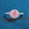 Anel de Prata de Lei S925 Corte Flor de Gelo Diamante em Pó Diamante Branco Feminino Totalmente Diamantado Diamante de Alto Carbono 5A Anel de Diamante de Casamento Simulado 3,5 quilates