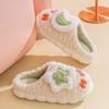 Pantuflas de algodón para mujer, nuevas, 2023, con dibujos de estrellas y luna, forradas con vellón grueso, cálidas y esponjosas.