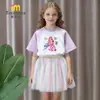 Lindo e Fofo Conjunto de Manga Curta para Meninas 2026 Novo Estilo Vestido Rodado de Tule para Bebê Doce Vestido de Princesa Moderno