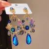 Pendientes de Borla de Cristal de Resina Incrustados de Diamantes con Forma de Rombo Lujo Accesible Ganchos de Oreja de Gama Alta Moda Personalizable Pendientes Versátiles para Mujer