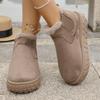 Botas de Neve Grossas Forradas com Lã para o Inverno Russo Novo, Tamanho Grande, Botas Curtas de Toalha Quentes, Sapatos de Algodão