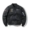 Outono Inverno Marca Tendência Uso Dupla Face Estilo Americano Jaqueta Piloto Macacão de Voo Estilo Militar Patch Bordado Jaqueta Baseball Transfronteiriço