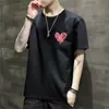 Nova camiseta de manga curta masculina verão coreano estilo moderno simples meia manga top Hong Kong estilo frouxo casual moda marca t-shirt