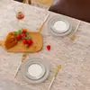 Toalha de Mesa Retangular de Renda, Estoque Disponível, Renda com Padrão de Folhas Botânicas em Poliéster com Design Transparente e Borda de Franjas para Sala de Jantar e Decoração de Casa, Fornecimento Direto da Fábrica