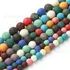 Pedras Vulcânicas Coloridas Redondas para Incenso Cor Mista Pedra Vulcânica Contas Soltas Artesanal Miçangas DIY Colar Acessórios de Joia Atacado