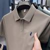 [Descuento de Marca] Camisa Polo de Manga Corta para Hombre Paul Color Sólido Más Fácil de Combinar Etiqueta Pony Algodón Puro Cuello Camisero Camiseta de Media Manga