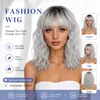 Comercio Exterior Pelucas Europeas y Americanas para Mujer, Flequillo Recto, Cabello Mediano a la Altura de los Hombros, Rizos Pequeños de Onda de Agua, Pieza de Cabello Sintético Hecha a Máquina