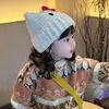 Chapéu de Lã Infantil Fofo do Gato Kt com Proteção para Orelhas Tricotado Lã Outono Inverno Forrado com Fleece Espessado Quente Chapéu de Bebê