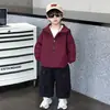 Cortavientos con Cremallera Doble para Niños de Primavera y Otoño Estilo Coreano Chaqueta Casual con Capucha Elegante para Niños Pequeños y Niños Pequeños Top Fresco