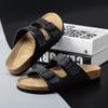 Sandalias para Hombre, Chanclas para Parejas, Zapatillas de Media Plantilla de Corcho y Cuero para Mujer, Uso Exterior Birkenstocks para Hombre