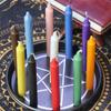 Vela de cera de abelha feita à mão, cera de abelha pura, haste de cor, sete cores, vela comum sem quaisquer propriedades