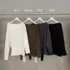 Suéter de Punto Casual de Hombros Descubiertos MMC Otoño Temprano, Top Asimétrico Holgado de Punto Calado de Manga Larga con Hombros Descubiertos 63M65273