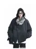 Chaqueta acolchada de algodón con cuello de lana corto para hombre, diseño de hebilla de cuero de invierno, chaqueta acolchada cálida, chaqueta acolchada cleanfit con diseño de montaña
