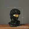 Escultura de David de lujo ligero estilo nórdico con detalles dorados, artesanía artística estilo europeo para decoración en mostradores de cafeterías y restaurantes