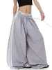 Calça de moletom retrô estilo americano em blocos de cores listradas, unissex, para o outono, com caimento relaxado, pernas largas e design até o chão