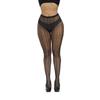 Medias de Red Transparentes de Tubo Largo Unido de Seda Negra Hueca para Chicas Negras Sexy de Alta Gama Base Abierta Comercio Exterior 3061