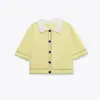 Venta al por mayor transfronteriza Verano 2025 Nuevo estilo europeo y americano para mujer Falda corta Estilo Camisa Polo Línea de rendimiento Cuello de solapa Tejido de punto