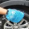 Luvas de limpeza para carro em microfibra dupla face tipo sanduíche, luvas de lavagem de carro absorventes de chenille, pano grande, suprimentos de limpeza