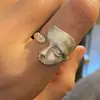 Anillo Abierto Texturizado Plata Tailandesa Chiba, Anillo de Máscara de Personalidad Versátil Unisex, Regalo de Alta Gama