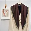Moda Coreana Primavera y Otoño 2025 Atmosphere Sarong Cuadrado Delgado de Satén de Sarga Imitación de Seda Fresco 90*90