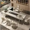 Nueva Mesa de Té de Pizarra Estilo Chino, Juego de Mesa y Sillas de Té para Sala de Estar y Balcón, Mesa de Té Simple para Oficina, Mesa de Té Integrada para Uso Doméstico