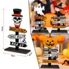 Amazon Letras Decorativas de Halloween Adornos de Calabaza Accesorios de Fantasma Esqueleto de Halloween Artesanías de Madera Adornos
