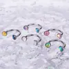 Amazon AliExpress new inner teeth stainless steel glitter film horseshoe ring lip ring earrings gradient nasal septum