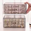 Caja de Almacenamiento de Cosméticos de Escritorio, Organizador de Tocador, Caja Transparente de Gran Capacidad para Guardar Joyería con Tapa para Artículos de Tocador del Hogar
