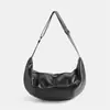 Bolsa Feminina Nova Moda Transfronteiriça Bolsa Dumpling de PU Versátil Casual Cor Sólida Bolsa de Ombro Grande Capacidade Simples Bolsa Transversal para Mulheres