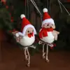 Pájaro de Espuma Artificial Transfronterizo Fieltro de Lana Bufanda Roja Sombrero Pájaro Decoración de Navidad Colgante para Árbol de Navidad