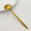 Colher de Chá Portuguesa de Aço Inoxidável, Colher de Café Banhada a Ouro, Colher de Mexer, Colher de Sobremesa de Aparência Sofisticada, Colher Multiuso para Casa Restaurante
