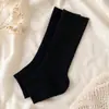 Calcetines holgados de color liso finos para primavera y verano, estilo coreano, calcetines medios negros y blancos para mujer, adecuados para usar con chanclas, calentadores de piernas sin pies, calcetines hasta la mitad de la pantorrilla