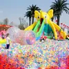Atividades ao ar livre com piscina de bolinhas adereços de parque grande Castelo infantil castelo transparente ao ar livre escorregador de bolo pula-pula