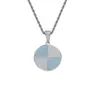 Colar Hip Hop Europeu e Americano Pingente de Cobre Emendado Zircônio Azul Céu Branco Colar Totalmente Zircônio Empilhado Redondo Joias Europeias e Americanas