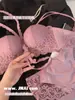 Ropa interior para colgar en el cuello de color púrpura uva transfronteriza, pura, para pecho pequeño, sin aros, súper realzador, sujetador superior, sujetador grande sexy