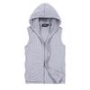 Primavera y Otoño Sin Mangas Talla Grande Chaleco Deportivo con Capucha para Hombre Moderno Ajustado Sudadera Chaleco Delgado para Fitness Chaqueta Cárdigan