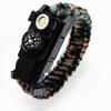Pulsera de cuerda con paraguas de emergencia para exteriores, supervivencia, acampada, multifunción, brújula, luz LED de señal de socorro, pulsera SOS