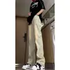 Jeans Negros Americanos de Moda para Hombre, Pantalones Acampanados Versátiles Elegantes de Corte Ajustado, Pantalones Rectos Geniales con Parches