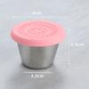 Taza para Salsa de Acero Inoxidable 304 Tapa de Silicona Taza para Dip Aderezo de Tomate para Ensalada Bento Mini Caja para Condimentos Taza para Salsa