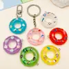 Anillo Flotador de Natación Transparente de Color Cartoon de Resina Artificial Creativa de 7 Colores Mixtos Colgante para Llavero DIY Accesorios de Joyería